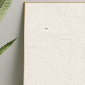 Print - Quiet Tropical Leaves in Cream - A3 Print - Full Mistica