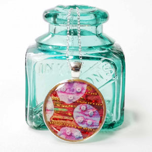 Circular Pendant - Memoir - Resin Beaded Jewellery - Nimanoma