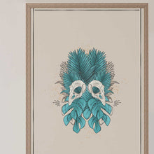 Load image into Gallery viewer, Print - Tropical Haven Bird Skull in Cream - A3 Print - Full Mistica
