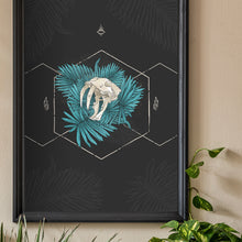 Load image into Gallery viewer, Print - Palm Leaves and Teeth in Black - A3 Print - Full Mistica
