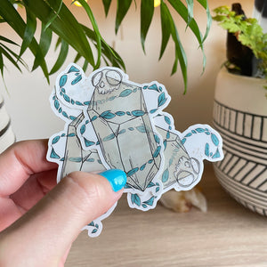 Sticker - Crystal and swirling Leaves - Clear Sticker - Full Mistica