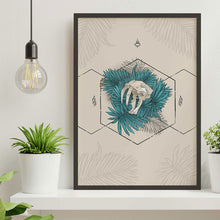 Load image into Gallery viewer, Print - Palm Leaves and Teeth in Cream - A3 Print - Full Mistica
