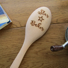 Load image into Gallery viewer, Star Baker - Laser Engraved Beech Wood Spoon - Fred &amp; Bo
