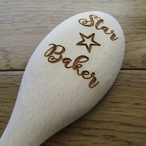 Star Baker - Laser Engraved Beech Wood Spoon - Fred & Bo