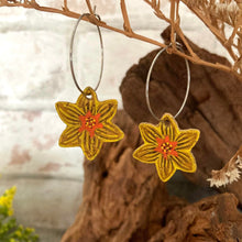 Load image into Gallery viewer, Daffodil Hoop Earrings - Natural Cork Jewellery - Incorknito Designs
