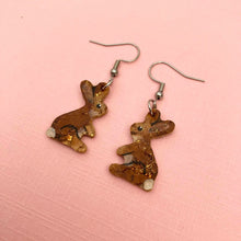 Load image into Gallery viewer, Rabbit Hook Earrings - Natural Cork Jewellery - Incorknito Designs
