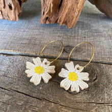 Load image into Gallery viewer, Daisy Hoop Earrings - Natural Cork Jewellery - Incorknito Designs
