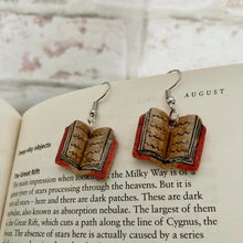 Load image into Gallery viewer, Pink Book Hook Earrings - Natural Cork Jewellery - Incorknito Designs
