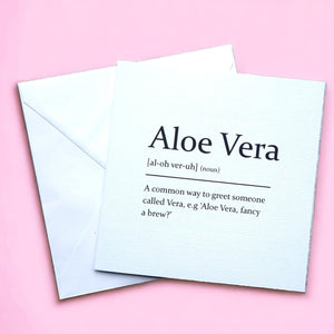 Sarcastic Dictionary Definition Card - Aloe Vera - The Crafty Little Fox