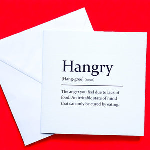 Sarcastic Dictionary Definition Card - Hangry - The Crafty Little Fox