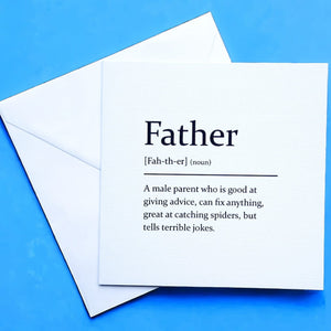 Sarcastic Dictionary Definition Card - Father - The Crafty Little Fox