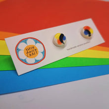 Load image into Gallery viewer, Ceramic Abstract Doodle Stud Earrings - Colourful - lots to choose - Upsydaisy Craft
