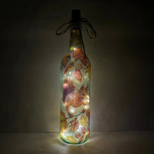 Load image into Gallery viewer, Decoupaged Light up Bottle - Squirrel and Autumn Leaves Design - The Upcycled Shop

