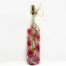 Load image into Gallery viewer, Decoupaged Light up Bottle -Poppies Design - The Upcycled Shop

