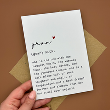 Load image into Gallery viewer, Gran Definition Greeting Card - Swale Studios
