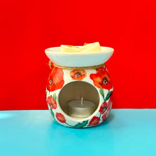 Load image into Gallery viewer, Decoupaged Wax Melt Burner - Poppies Design - The Upcycled Shop
