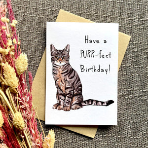 Cat Greetings Card - Have A PURR-fect Birthday - HD Designs