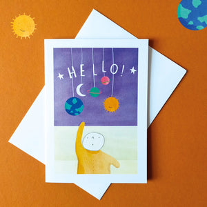 New Baby Card - Hello! - Greetings card - Illustrator Kate