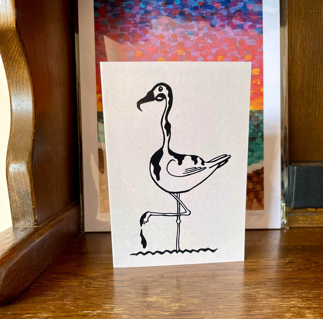 Greetings Card - Inky Flamingo - Mouse and Snail