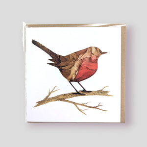 Greetings Card - Robin - Nichol Stokes Designs - Alcohol Ink Artwork