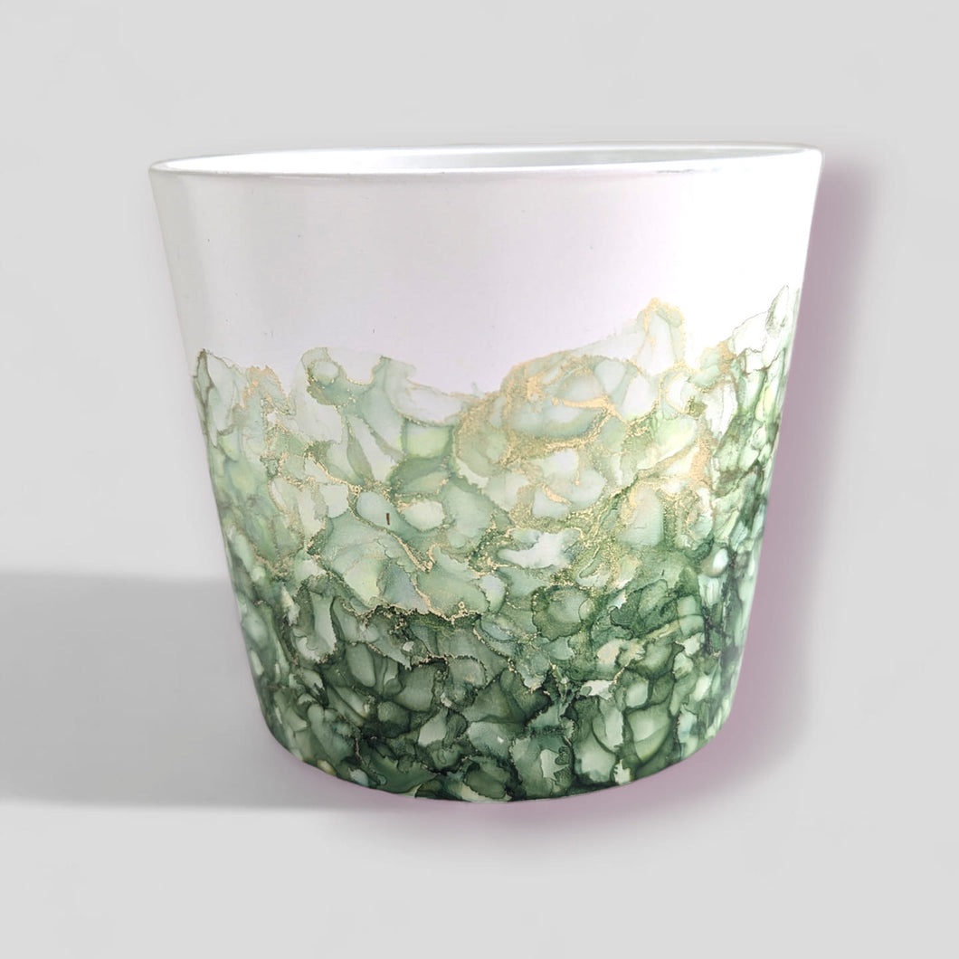 Planter - Small - Plant Pot - Nichol Stokes Designs - Alcohol Ink Artwork - COLLECTION ONLY