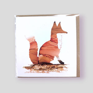 Greetings Card - Fox - Nichol Stokes Designs - Alcohol Ink Artwork