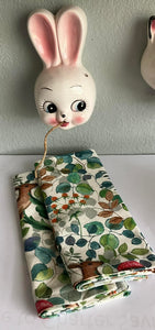 Fabric Napkin Set of 2 - Leafy Woodland friends - Kitsch-Ina