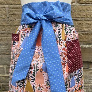 Half Apron - Floral Friends - Kitsch-ina - Retro style organic cotton pinny