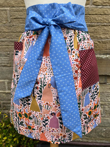 Half Apron - Floral Friends - Kitsch-ina - Retro style organic cotton pinny