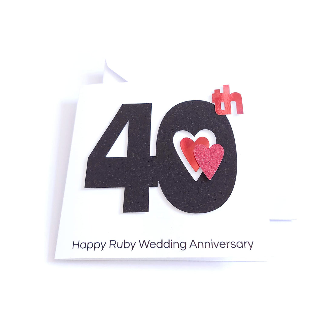 40th Anniversary Card - Ruby Wedding Anniversary Card - Life is Better in Colour