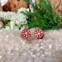 Load image into Gallery viewer, Snowflake Stud Earrings - Christmas Natural Cork Jewellery - Incorknito Designs
