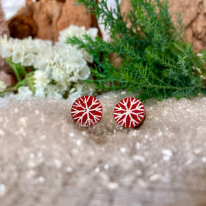 Snowflake Stud Earrings - Christmas Natural Cork Jewellery - Incorknito Designs