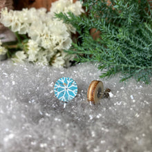 Load image into Gallery viewer, Snowflake Stud Earrings - Christmas Natural Cork Jewellery - Incorknito Designs
