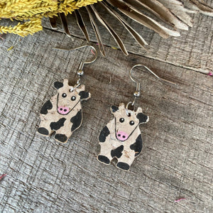 Cow Hook Earrings - Natural Cork Jewellery - Incorknito Designs