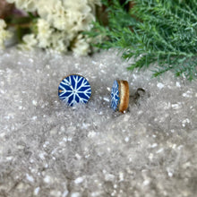 Load image into Gallery viewer, Snowflake Stud Earrings - Christmas Natural Cork Jewellery - Incorknito Designs
