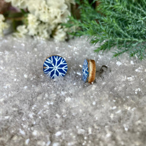 Snowflake Stud Earrings - Christmas Natural Cork Jewellery - Incorknito Designs