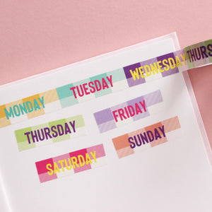 Days of the Week washi tape - Bullet Journal / scrapbooking tape - Purple Tree Designs