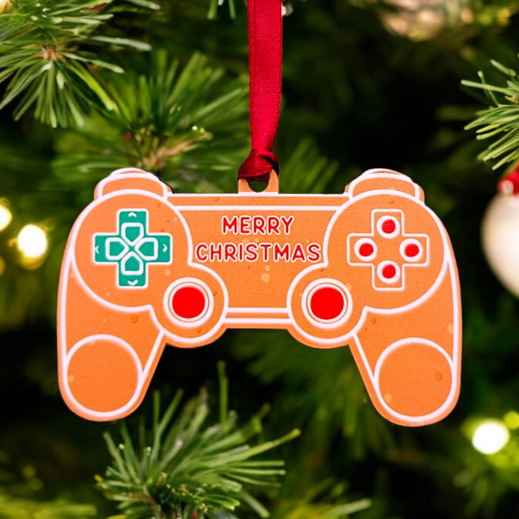 Merry Christmas - Festive Game Controller Hanging Decoration - The Crafty Little Fox - Christmas Gift Idea