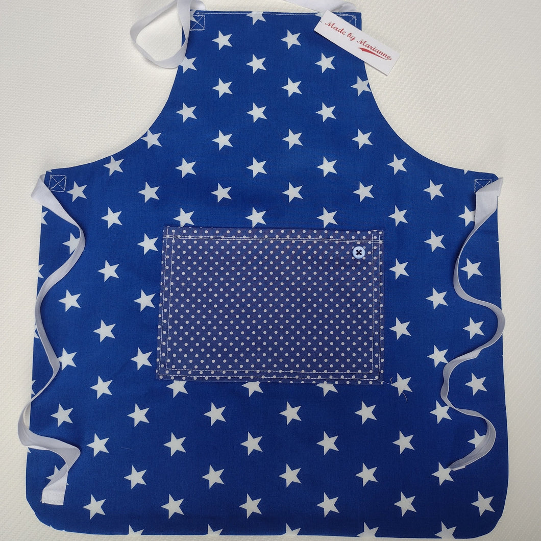 Childrens Apron - Kids Pinny - Blue Stars - Made by Marianne Gifts