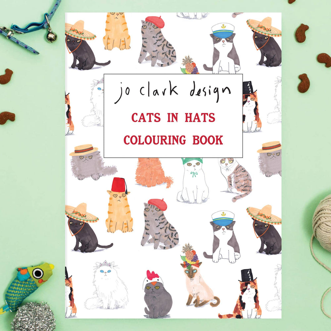 Cats in Hats Colouring Book - Jo Clark Design - Cat Lovers