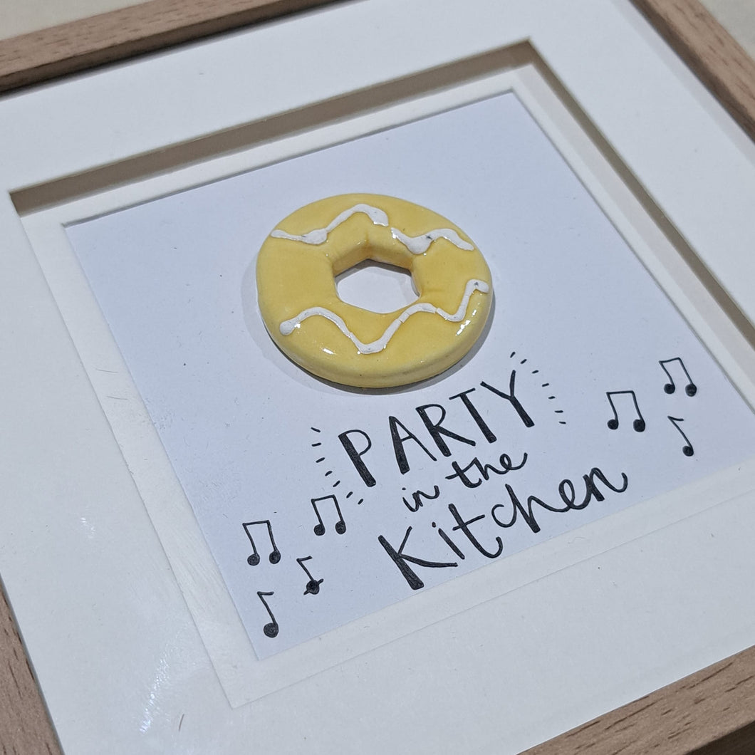 Framed Ceramic Party Ring Biscuit  - Party In The Kitchen - Upsydaisy Craft