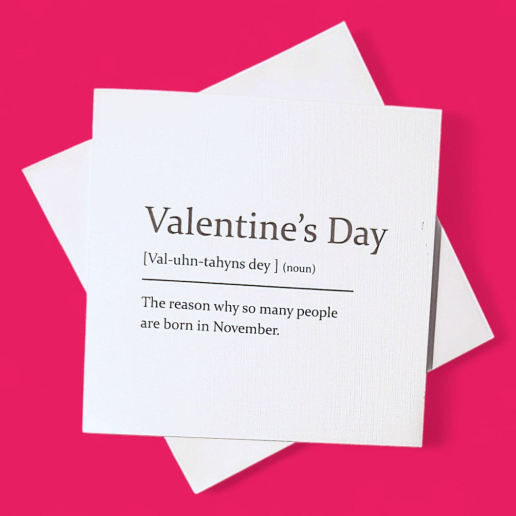 Sarcastic Dictionary Definition Card - Valentine's Day - The Crafty Little Fox