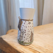 Load image into Gallery viewer, Decoupaged Vase - Spring Hares - Wonderwall Art - COLLECTION ONLY
