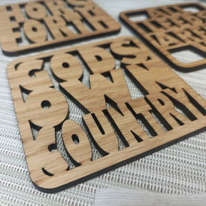 Wooden Laser Cut Coaster - Gods Own Country - Yorkshire Gift - Fred & Bo