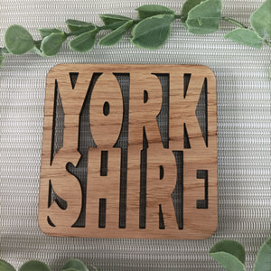 Wooden Laser Cut Coaster - Yorkshire - Yorkshire Gift - Fred & Bo