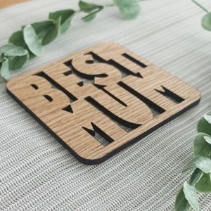 Wooden Laser Cut Coaster - Best Mum - Mother's Day - Fred & Bo