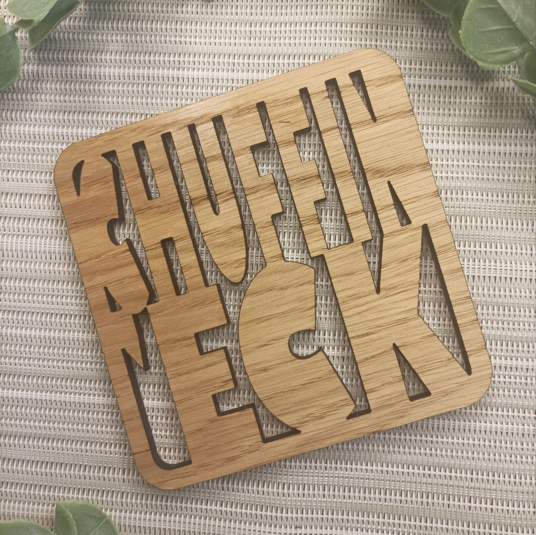 Wooden Laser Cut Coaster - Chuffin Eck - Yorkshire Sayings - Fred & Bo