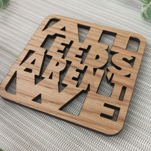 Wooden Laser Cut Coaster - All Leeds Aren't We - Leeds United - Fred & Bo