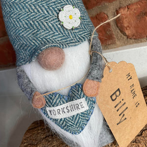 Yorkshire Gnome - Blue Tweed - Quirky Threads Art