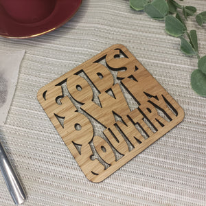 Wooden Laser Cut Coaster - Gods Own Country - Yorkshire Gift - Fred & Bo